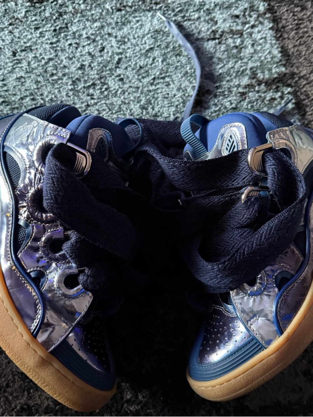 Lanvin Women’s Navy Curbside Sneakers - Picture 10 of 14